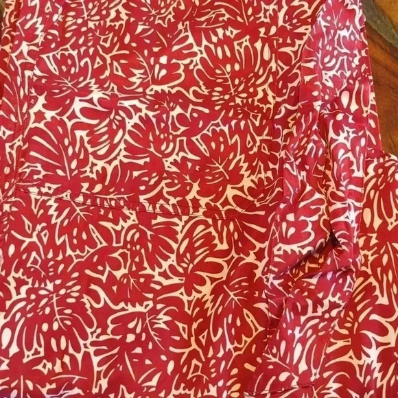 CLUB Monaco Women Beachy Tropical Print Wide Leg Belted Pull-On Pants - Picture 11 of 11